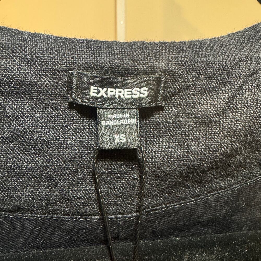 Express Black Linen Blend Button Front Vest – Size XS (NWT) - Picture 5 of 5